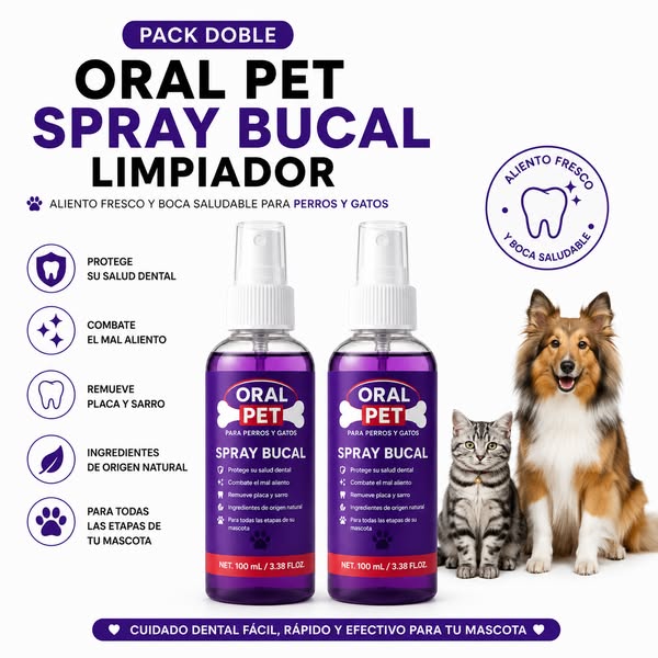Oral Pet Spray - Limpiador Bucal para Mascotas